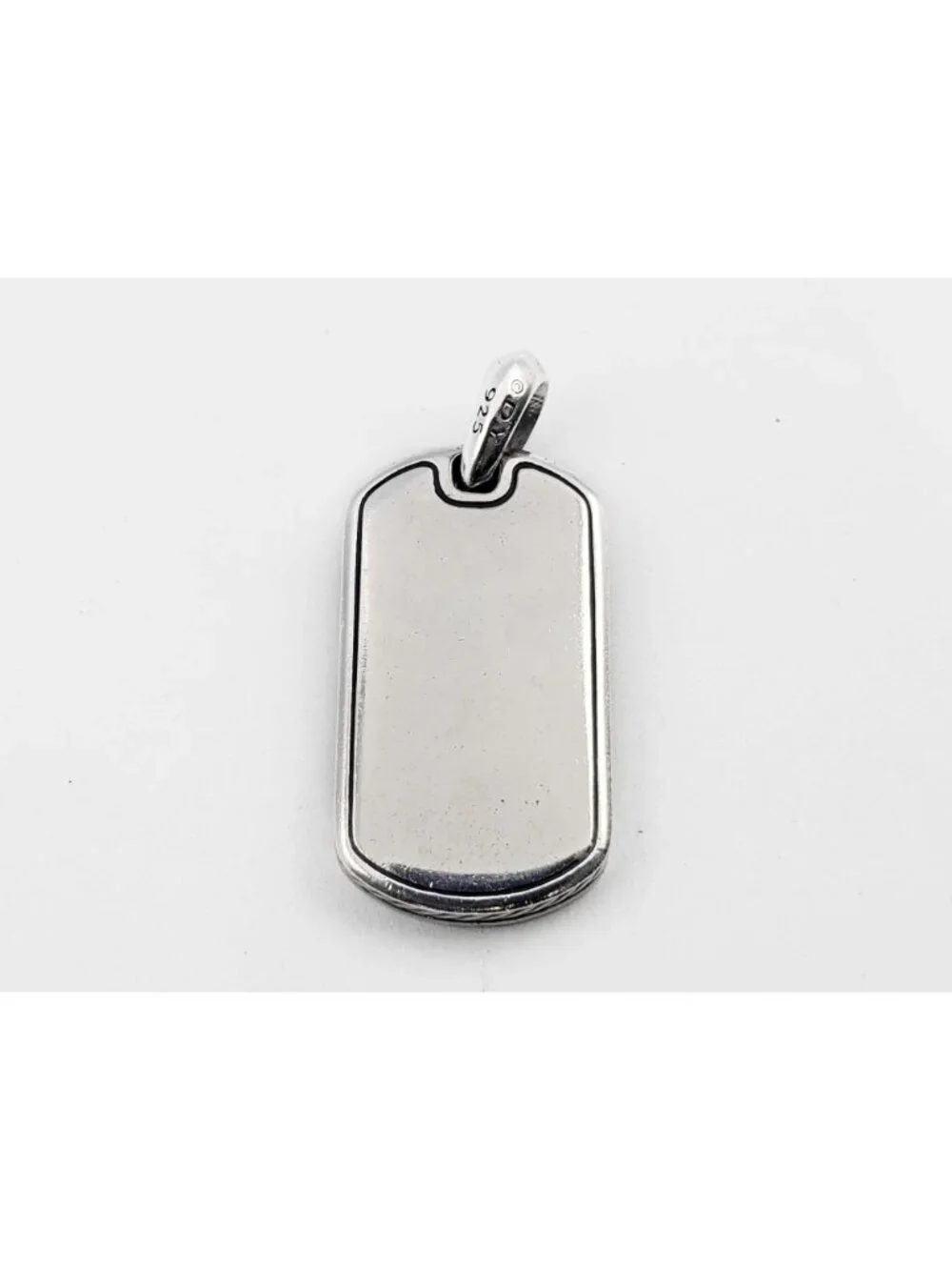 David Yurman Chevron Tag Sterling Silver with Black Onyx